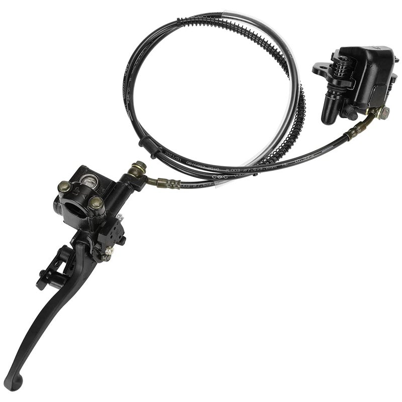 FVRITO Left Hydraulic Brake Master Cylinder Caliper Assembly for 50cc 70cc 90cc 110cc 125cc Taotao Coolster Vitacci Peace SunL RPS Roketa Kazuma Jetmoto BMS Baja NST Icebear Chinese ATV Quad 4 Wheeler - Image 2